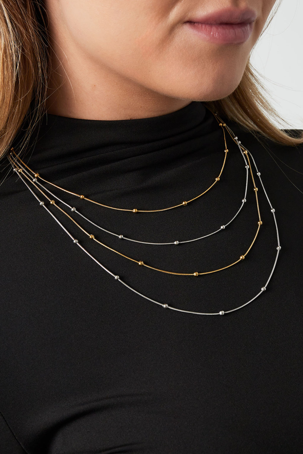 collana a strati a pois