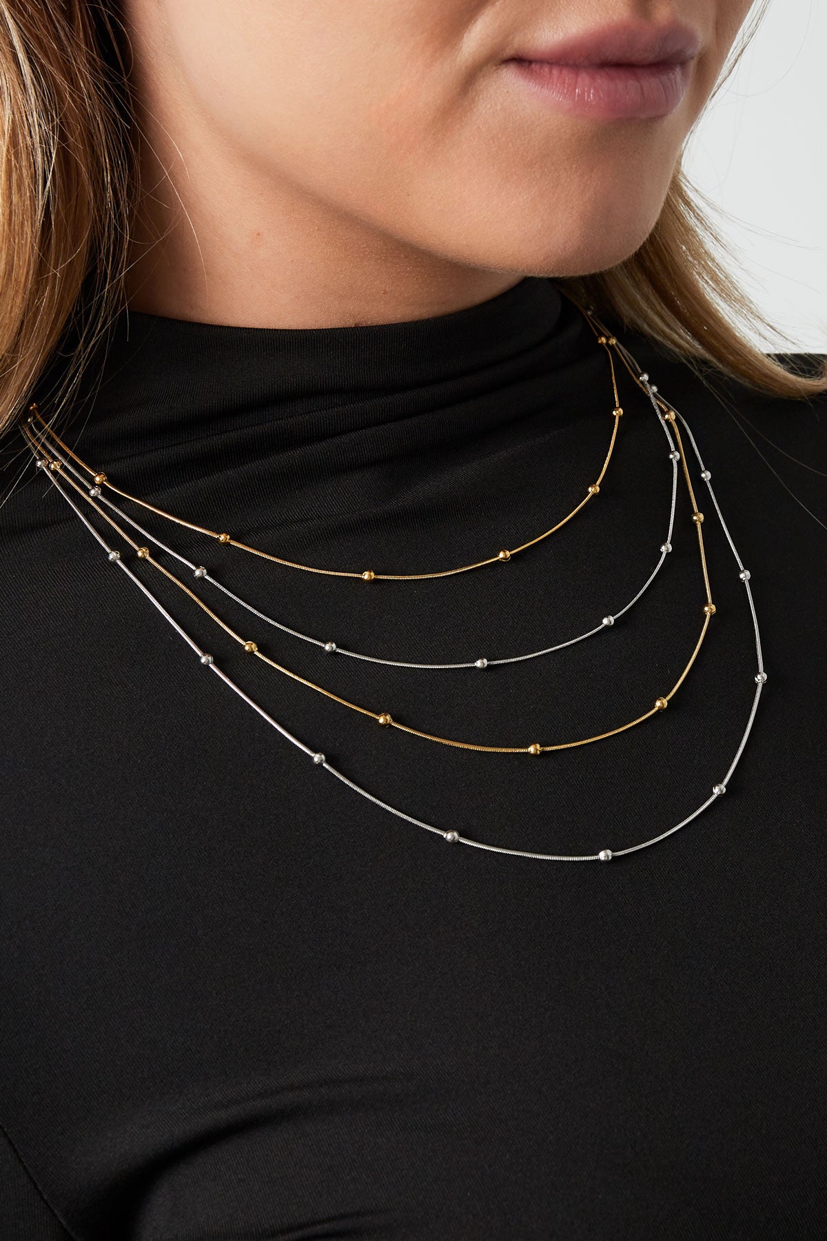 collana a strati a pois