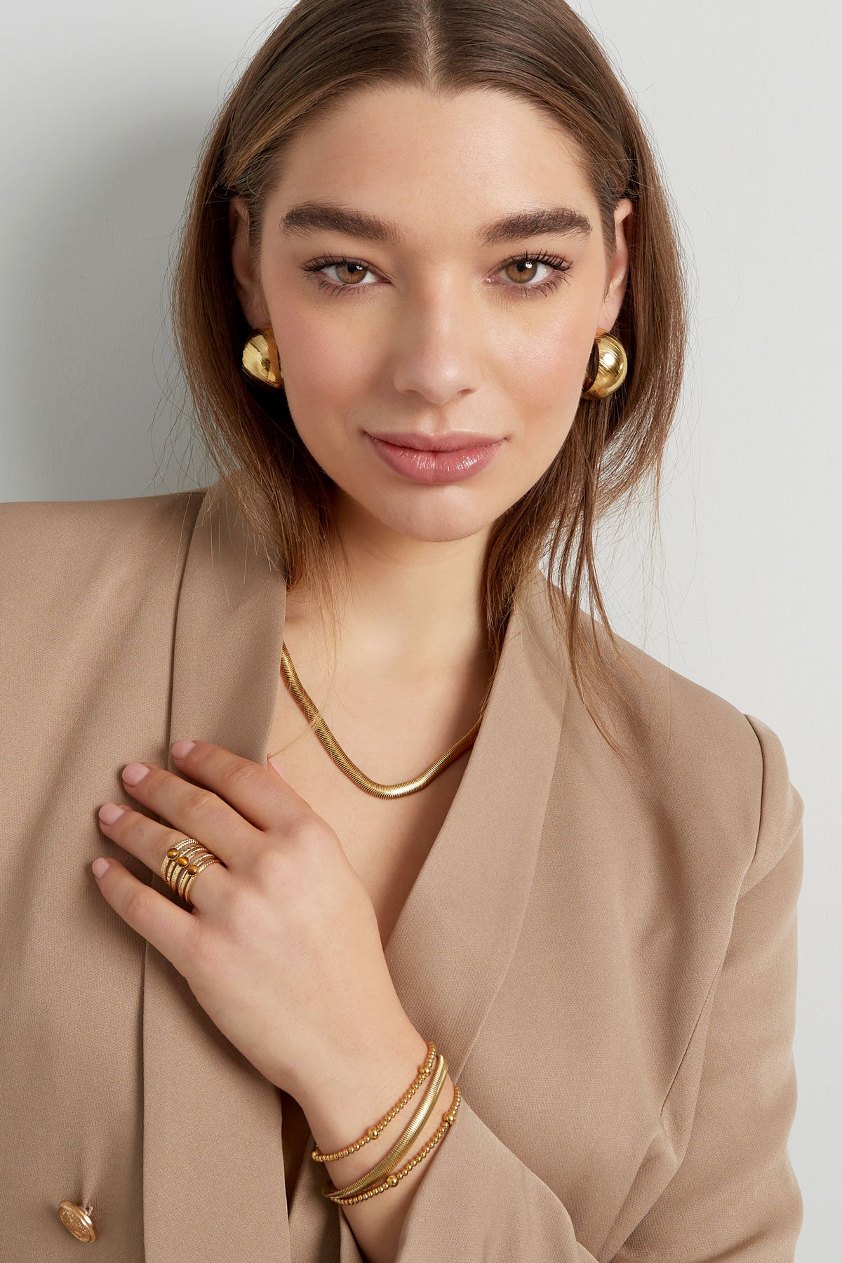 Bracciale Perline Gold Stainless Steel