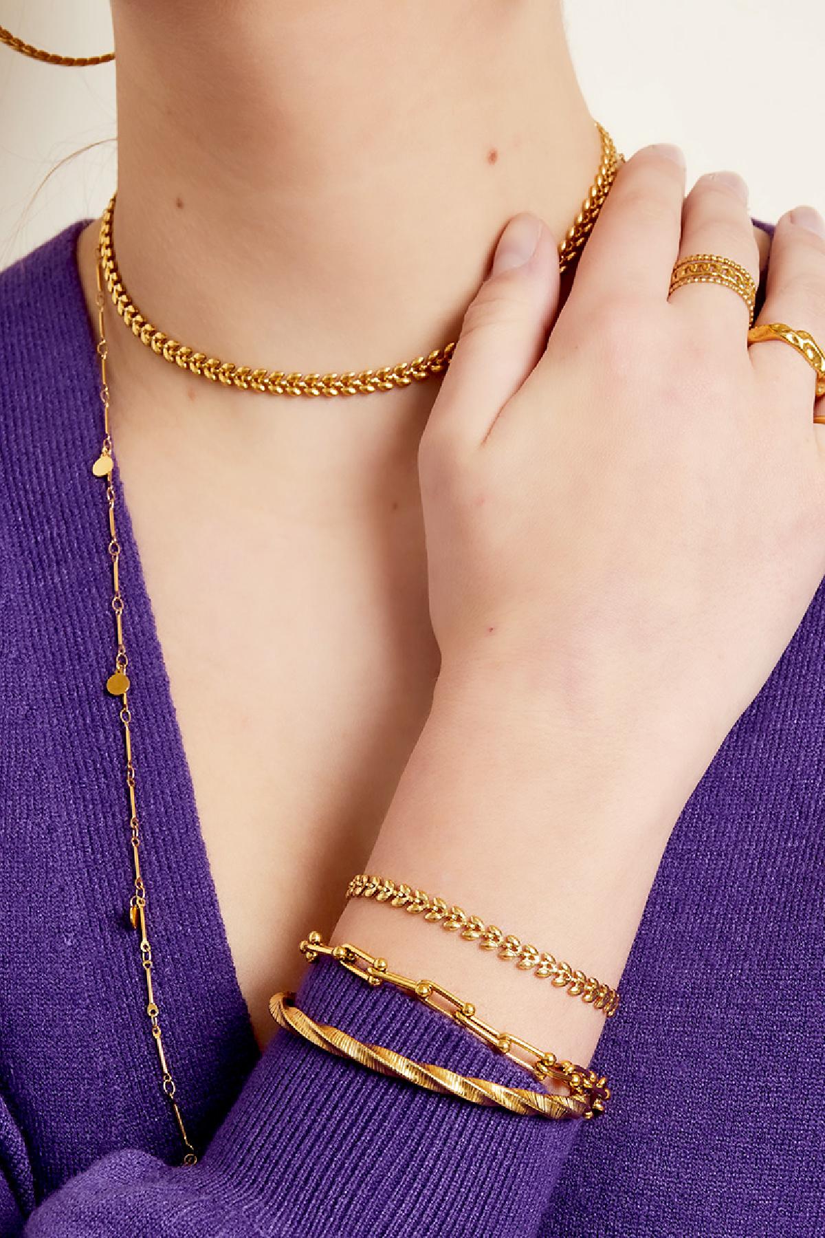 foglie di braccialetto Gold Stainless Steel