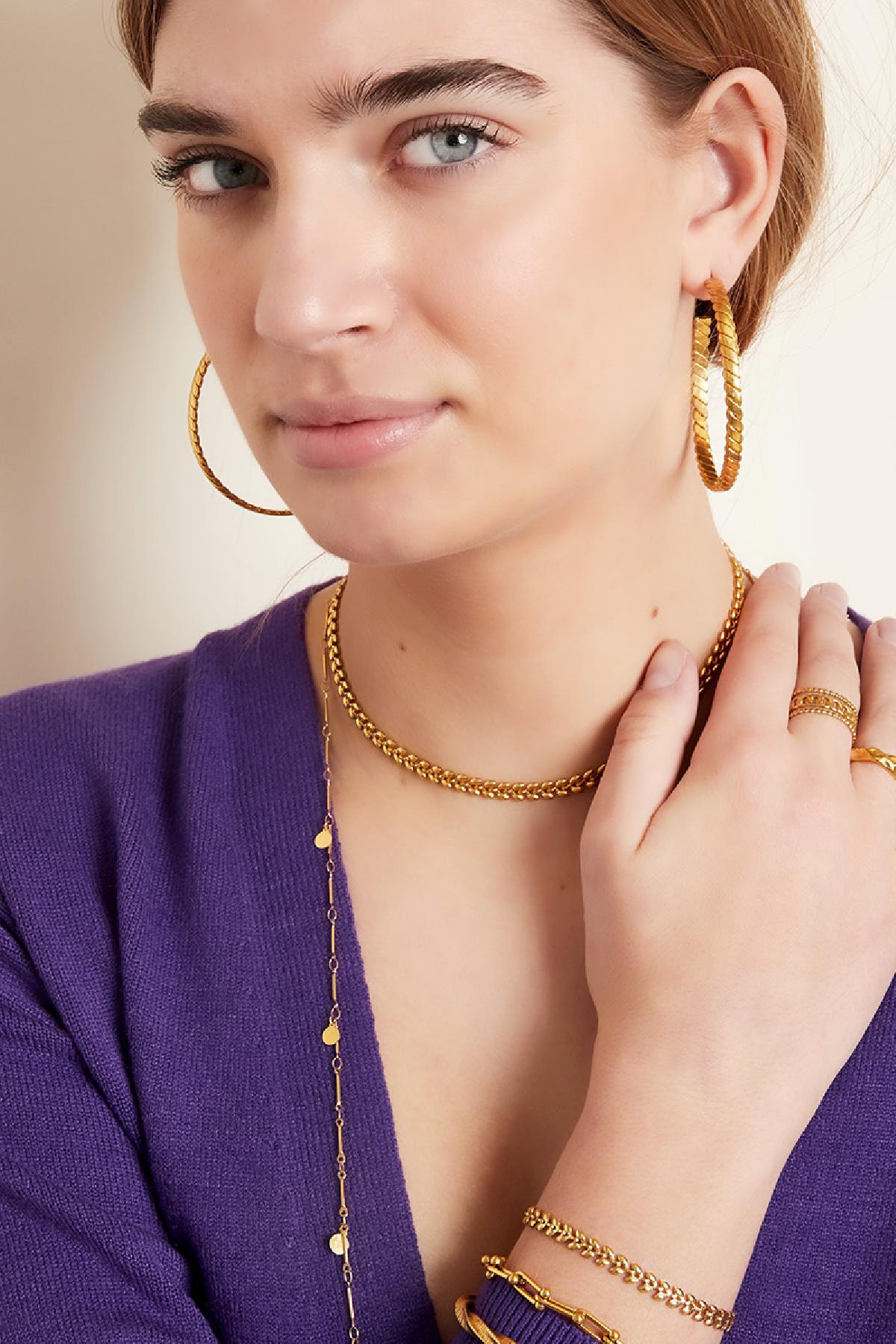 foglie di braccialetto Gold Stainless Steel