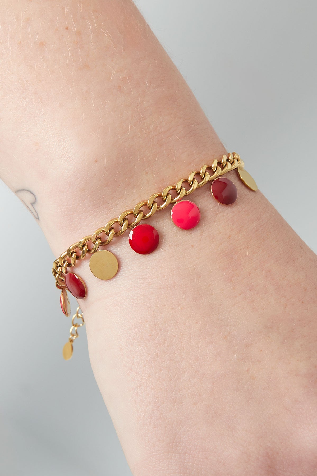 bracciale moneta rossa