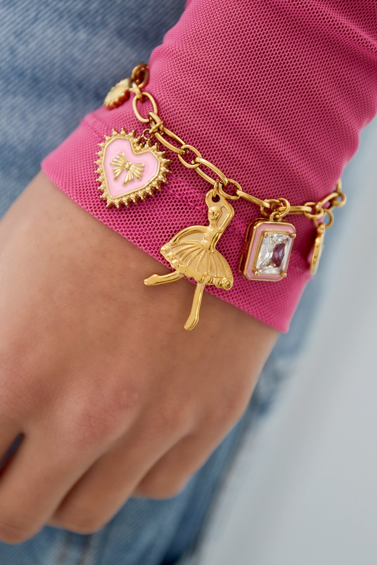 braccialetto con ciondolo ballerina colorata