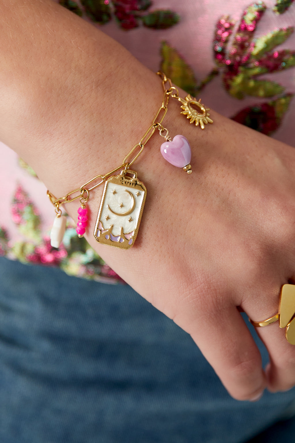 braccialetto con ciondolo piccola luna