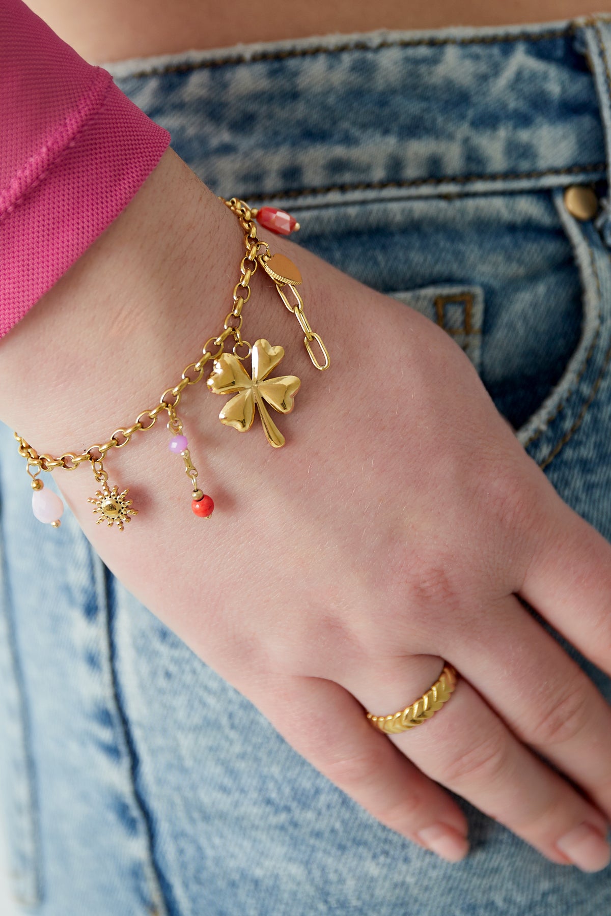 braccialetto portafortuna "buona fortuna tesoro"