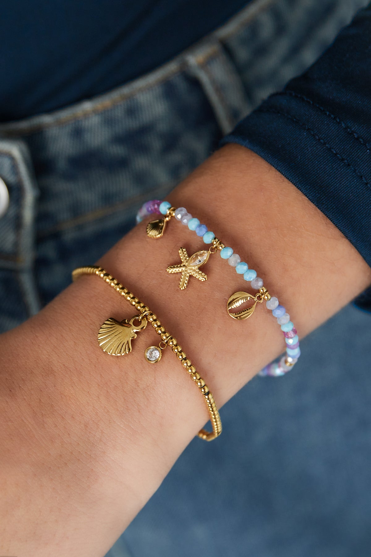 bracciale semplice conchiglia scintillante