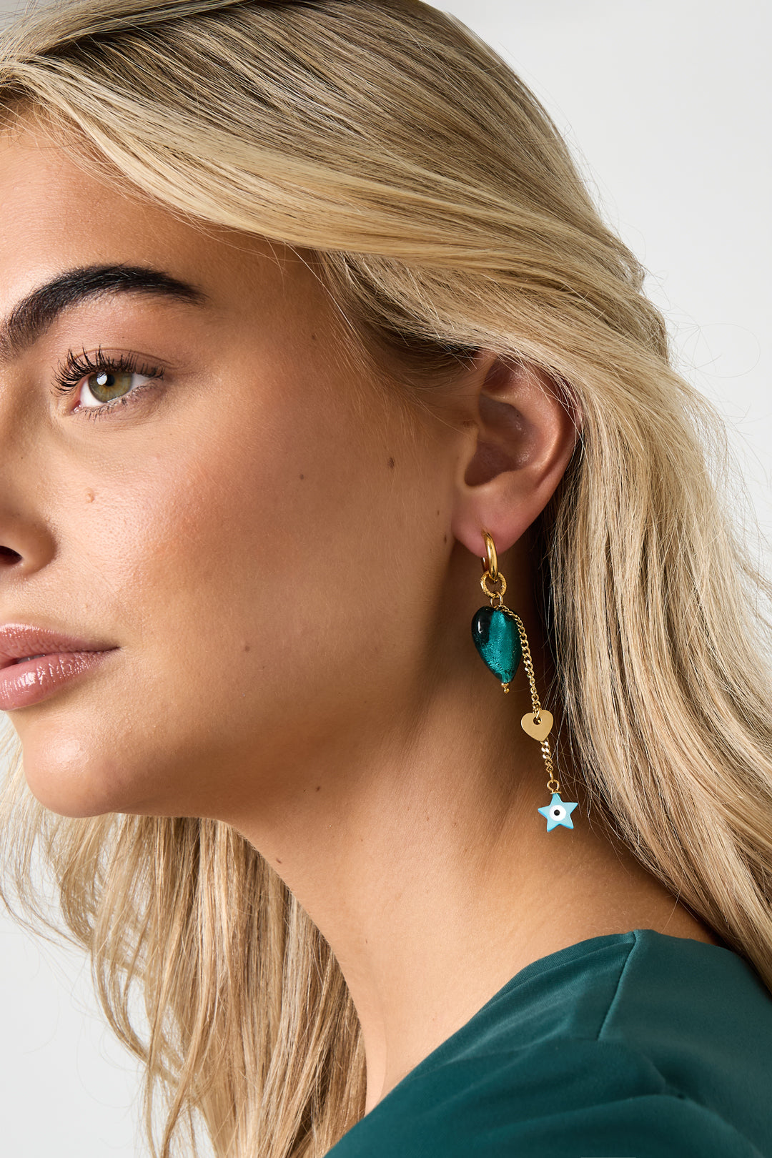 Orecchini pendenti in acciaio inossidabile a forma di cuore, casual, quotidiani, semplici, da donna