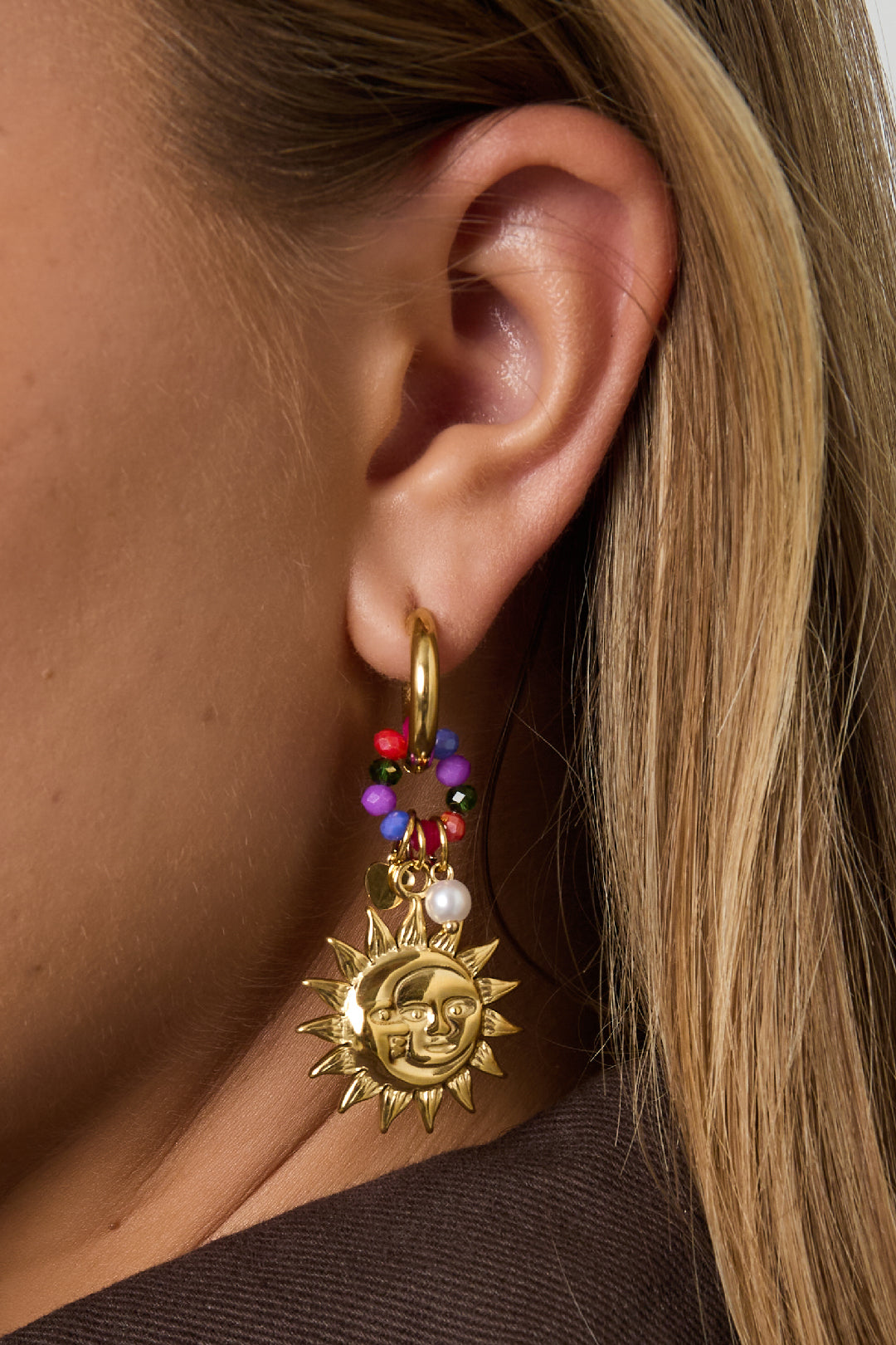 Orecchini pendenti sole Casual Quotidiano Semplice Serie Gioielli da donna