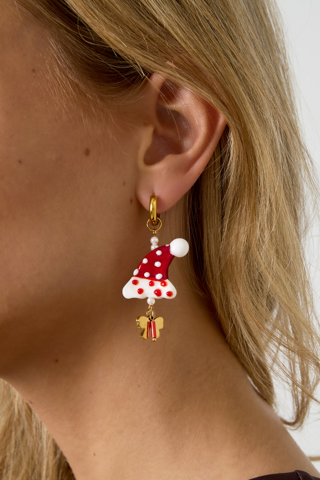 Orecchini pendenti in acciaio inossidabile, stile cartone animato, casual, natalizio, serie semplice, gioielli da donna