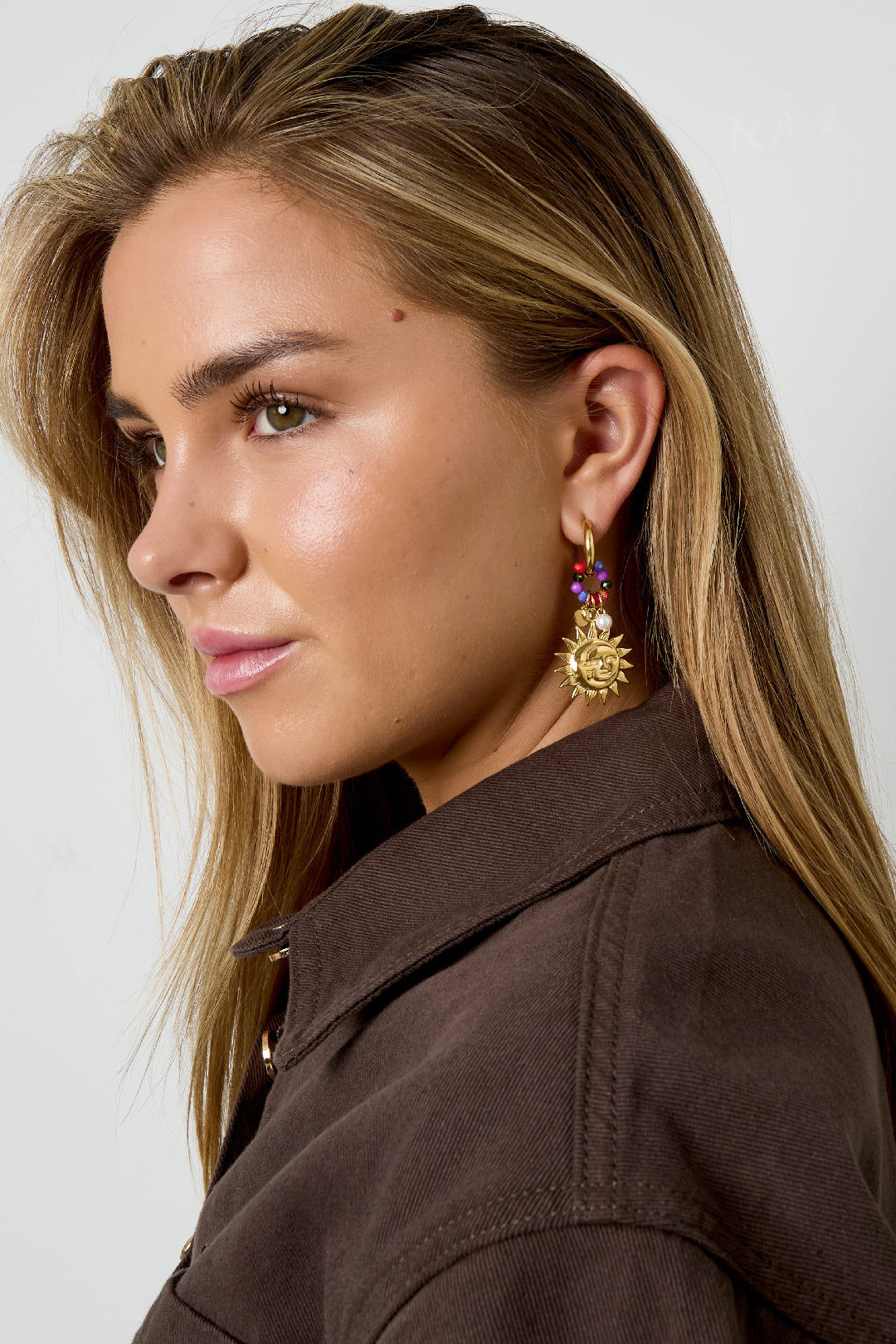 Orecchini pendenti sole Casual Quotidiano Semplice Serie Gioielli da donna