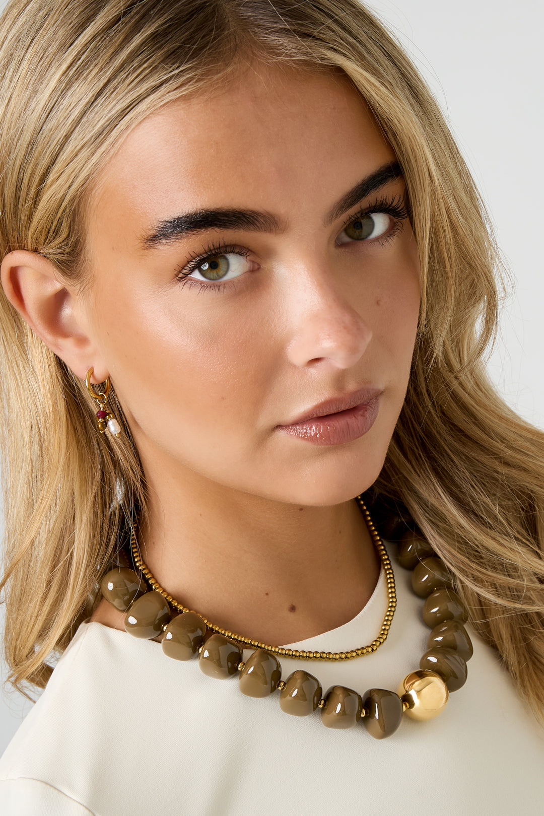 Collane con perline in acrilico, perline, serie classica retrò quotidiana, gioielli da donna