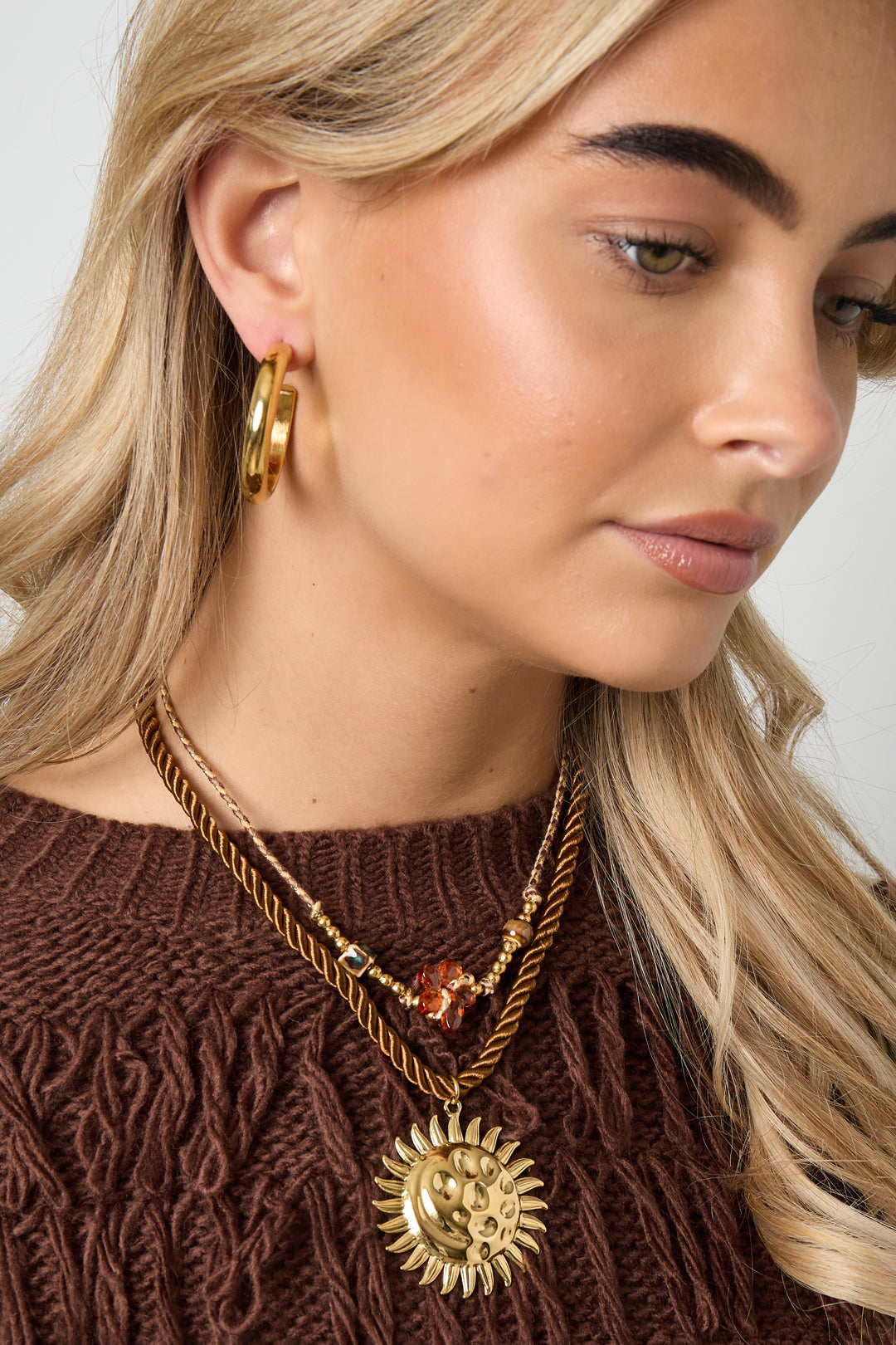 Collane con perline in poliestere, serie casual, semplici, per donna