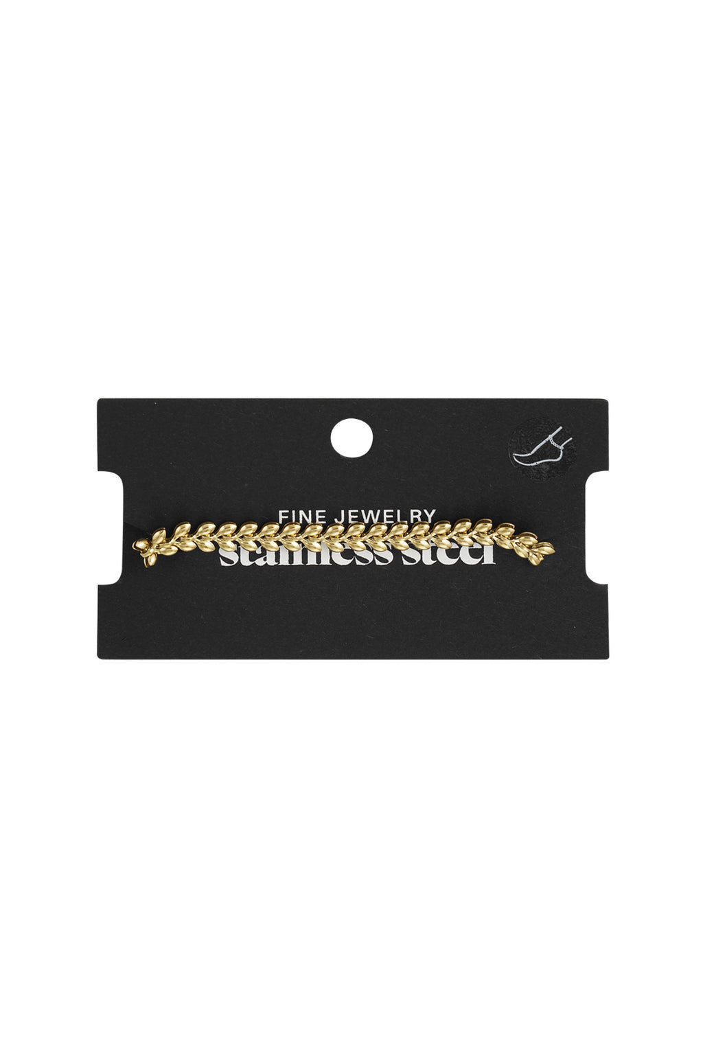 Cavigliera di foglie Gold Stainless Steel