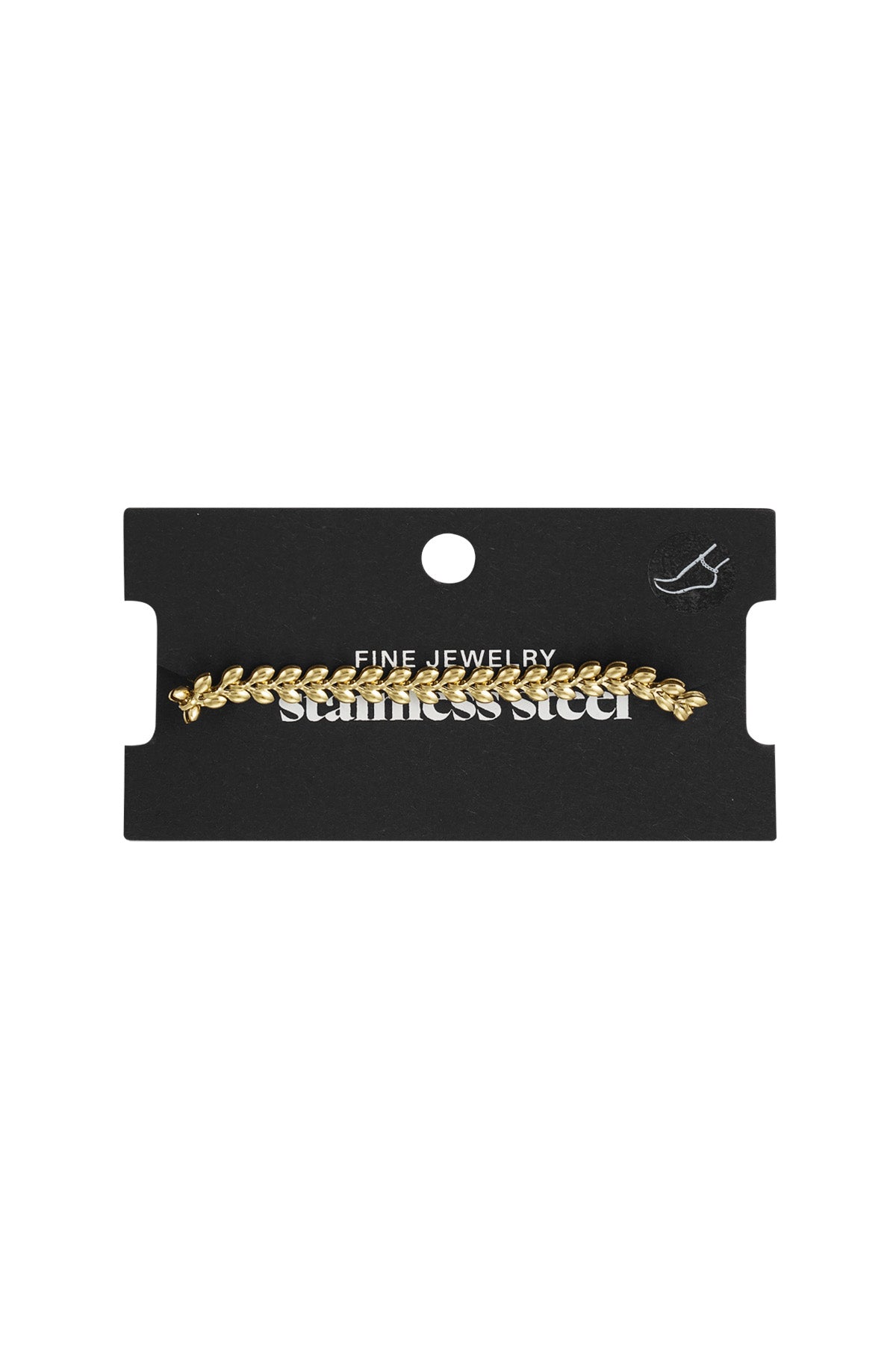 Cavigliera di foglie Gold Stainless Steel