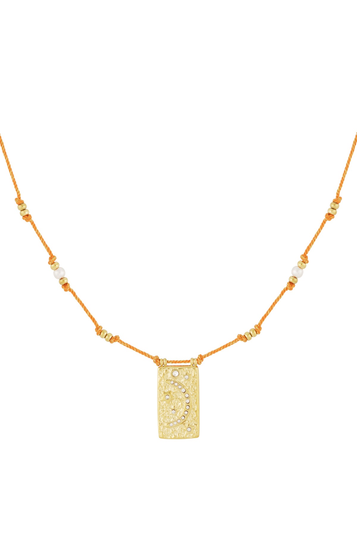 Collana Moony - Colore arancione e oro