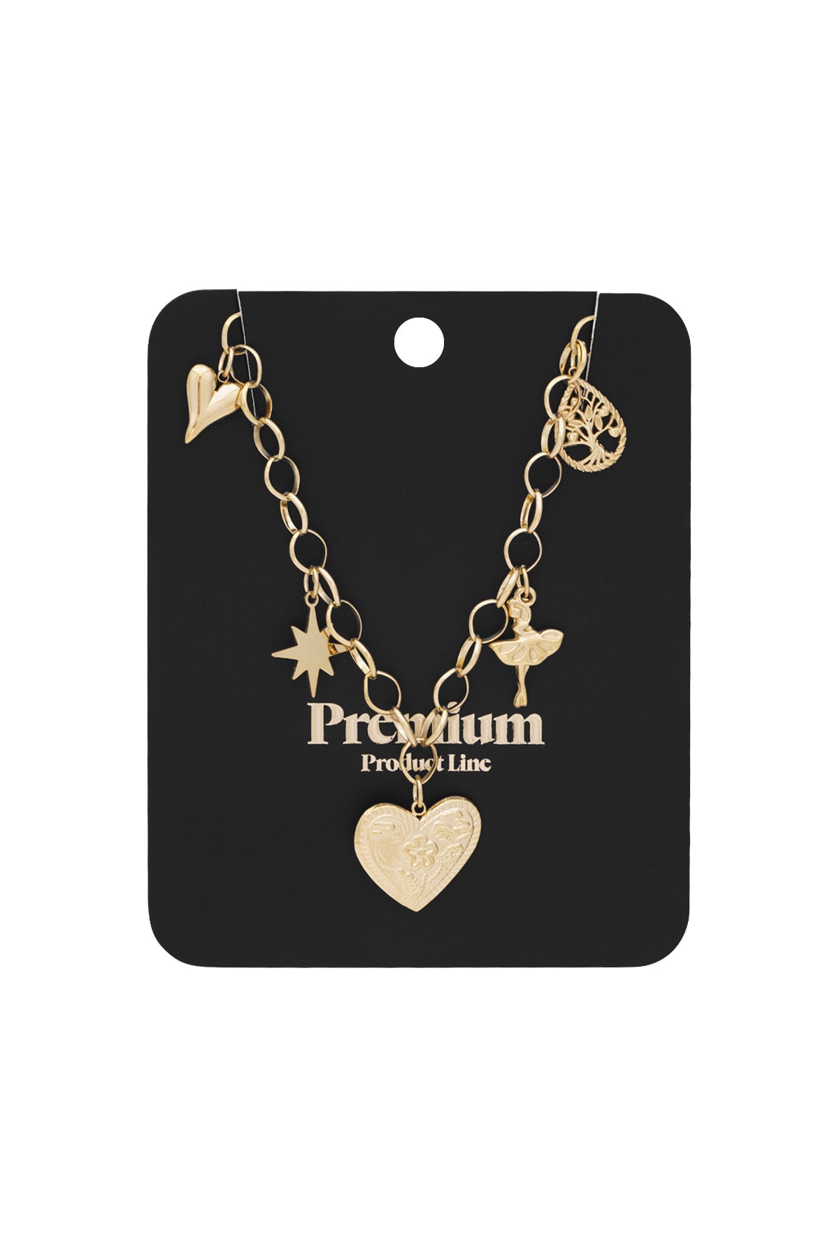 collana scintillante con cuore