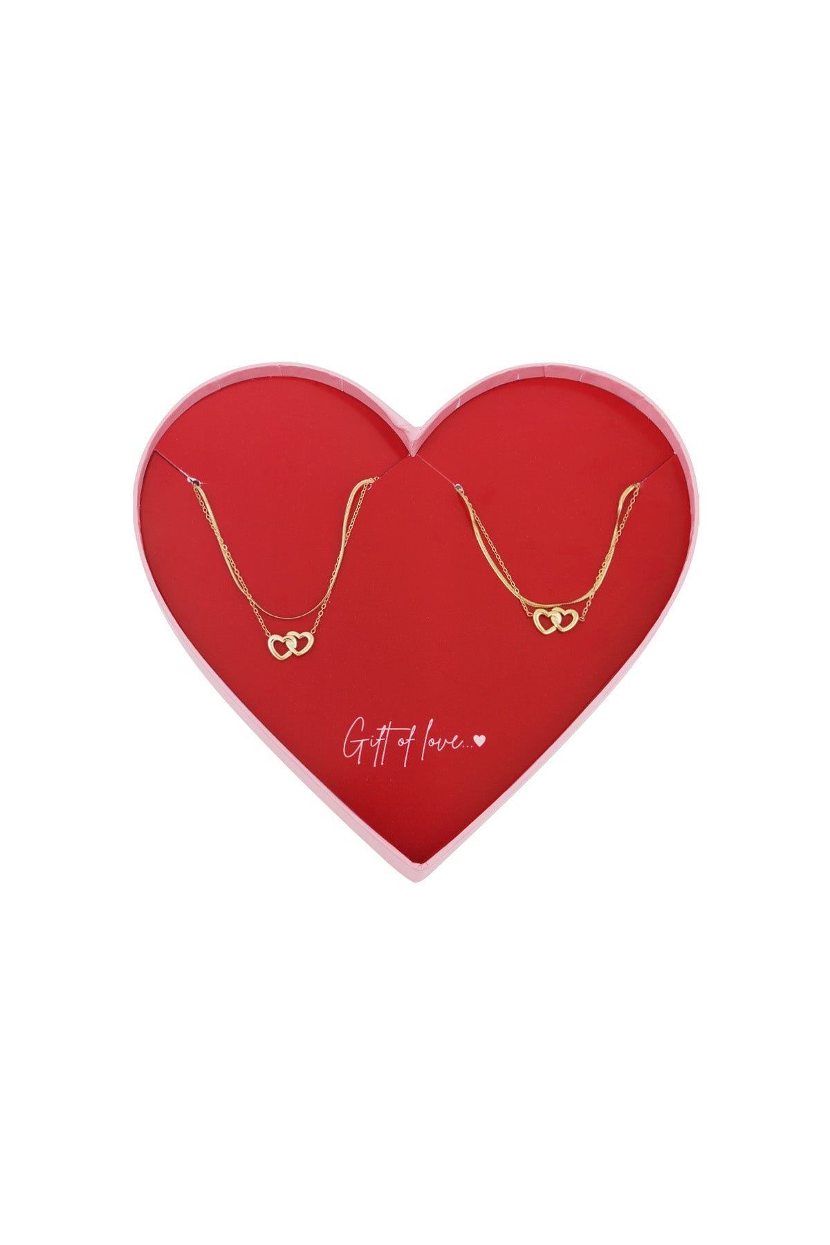 dono d'amore collana e bracciale in acciaio inossidabile che collegano i cuori