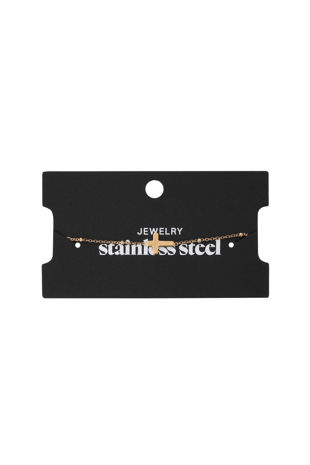 Cavigliera Classica Croce Silver Color Stainless Steel