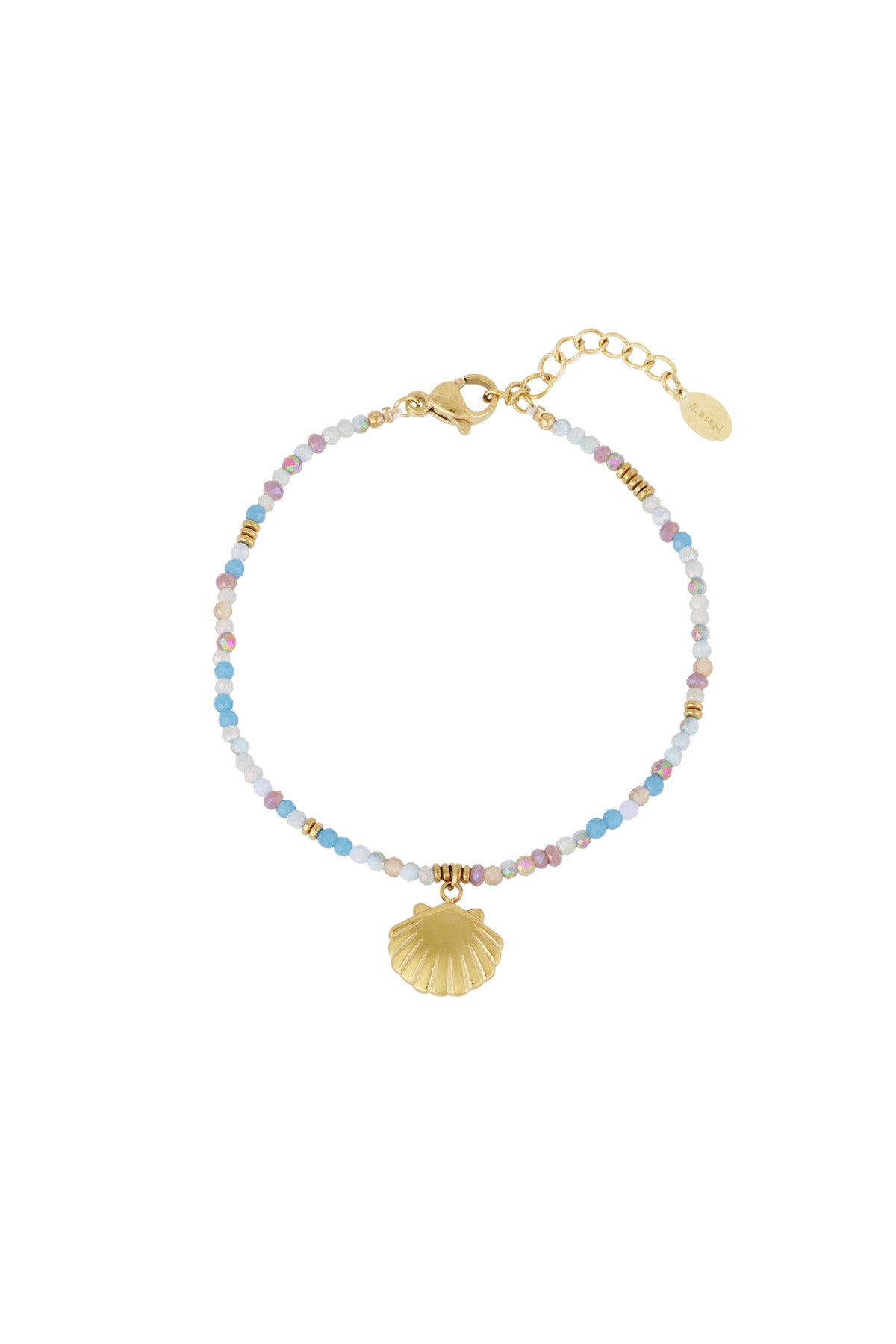 braccialetto di conchiglie colorate - Colore Oro blu