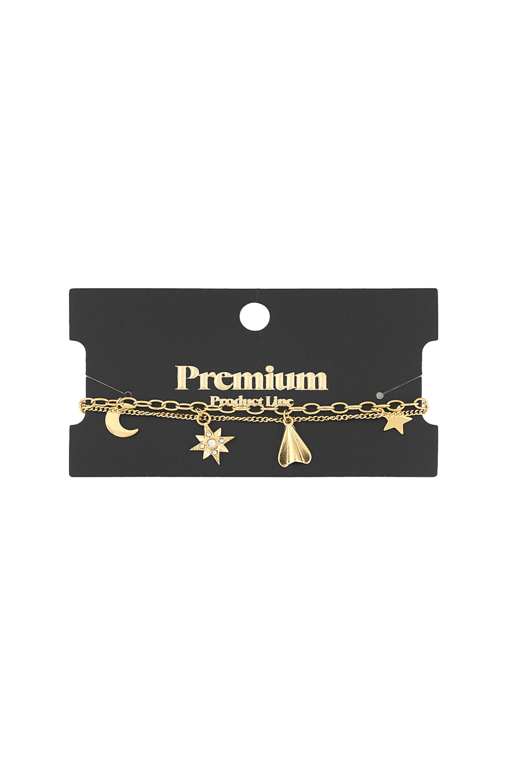 braccialetto con ciondolo tonalità celeste