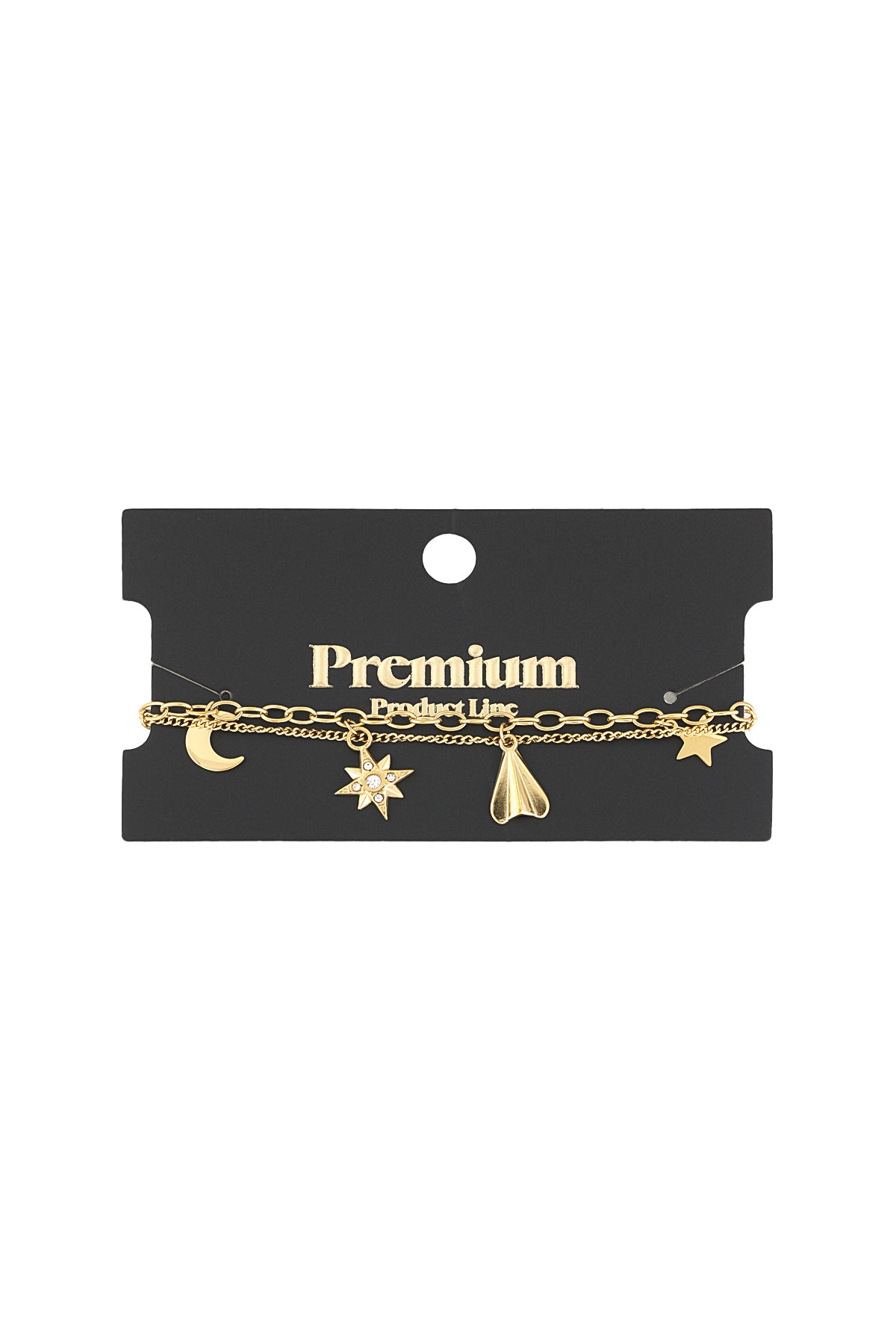 braccialetto con ciondolo tonalità celeste