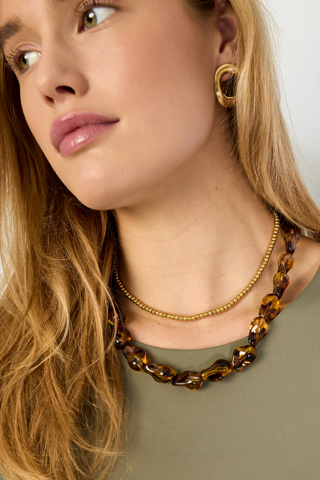 Collane con perline in acrilico, perline, serie classica retrò quotidiana, gioielli da donna