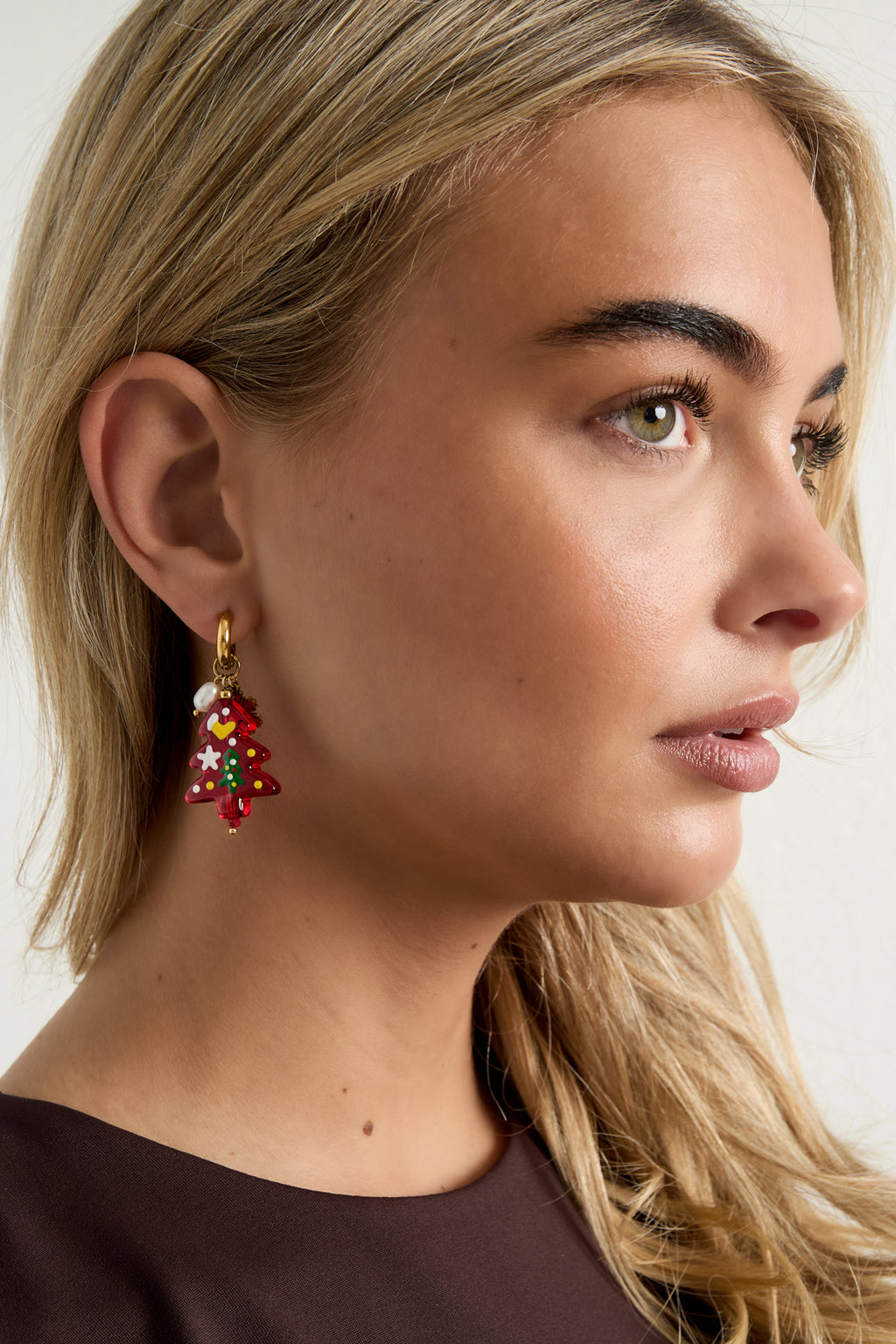 Orecchini pendenti in acciaio inossidabile, stile casual natalizio, semplici, da donna