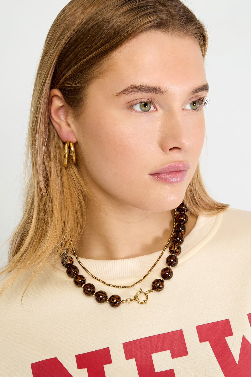 Collane con perline in acrilico, serie retrò, classiche, da donna, 16 mm