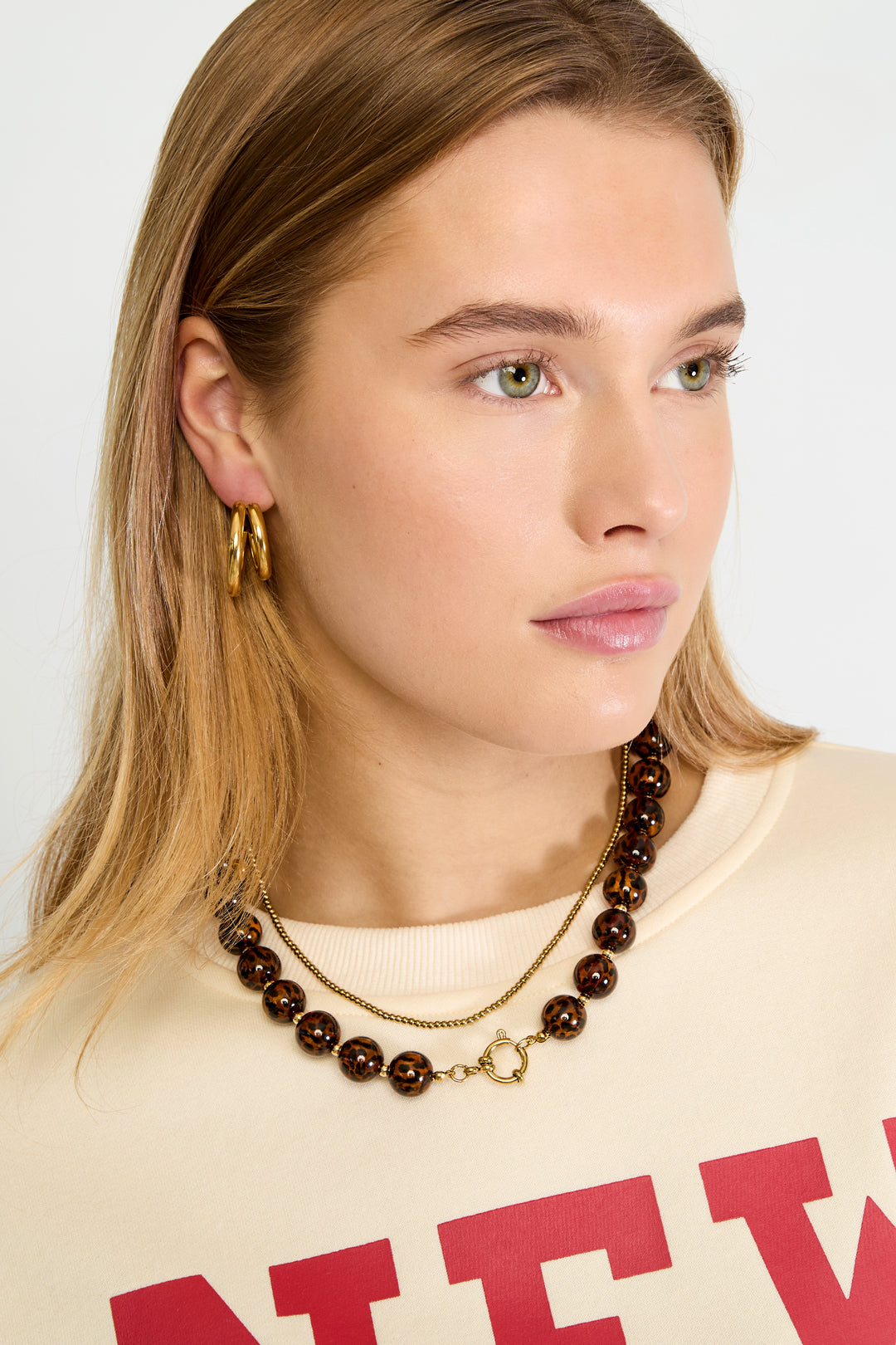 Collane con perline in acrilico, serie retrò, classiche, da donna, 16 mm