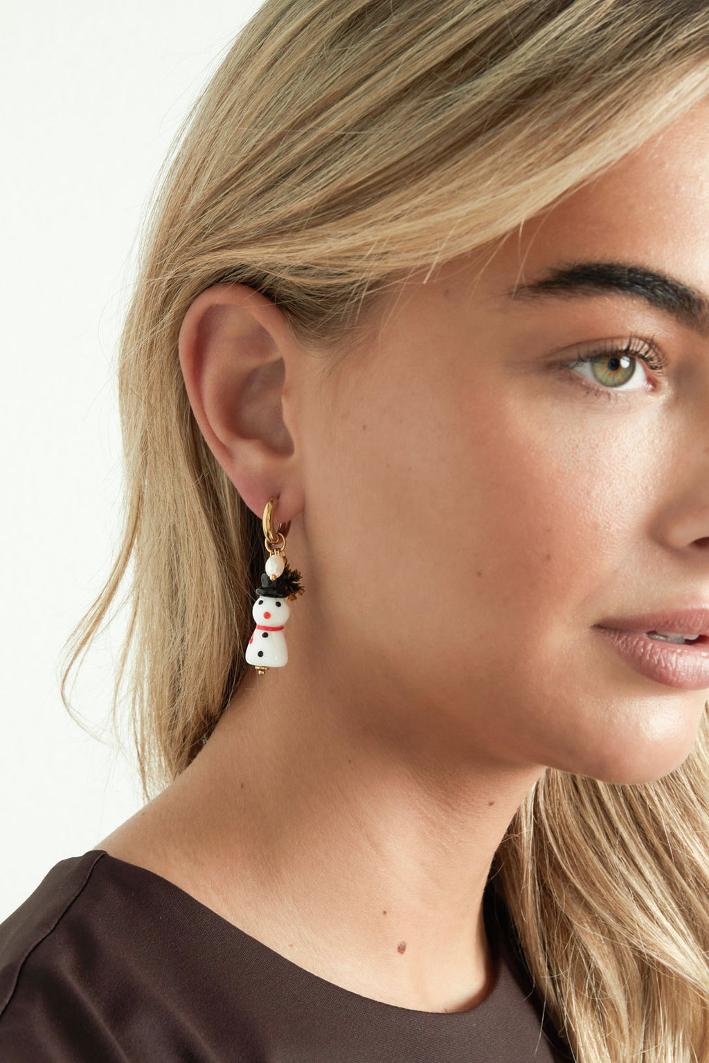 Orecchini pendenti in acciaio inossidabile, stile cartone animato, casual, natalizio, serie semplice, gioielli da donna