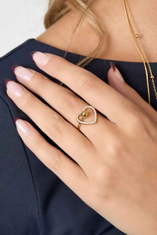 Anelli in acciaio inossidabile con cuore, casual, quotidiani, semplici, gioielli da donna