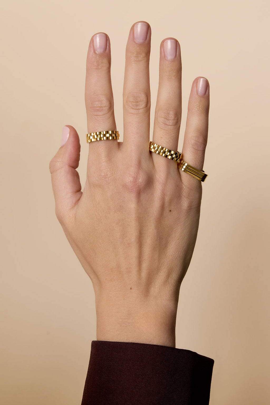 Anelli minimalisti in acciaio inossidabile rettangolari, semplici, quotidiani, serie semplice, gioielli da donna