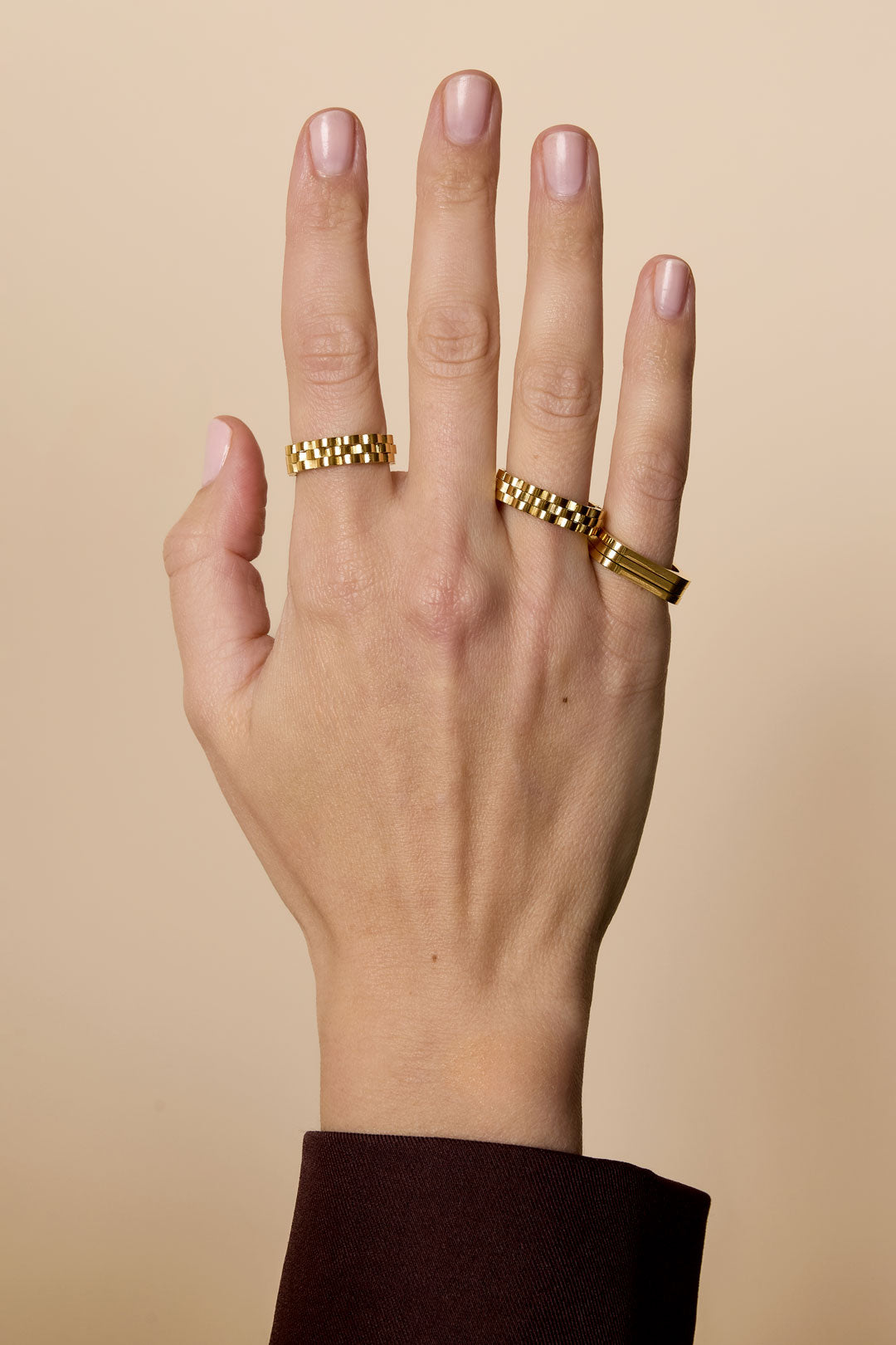 Anelli minimalisti in acciaio inossidabile rettangolari, semplici, quotidiani, serie semplice, gioielli da donna