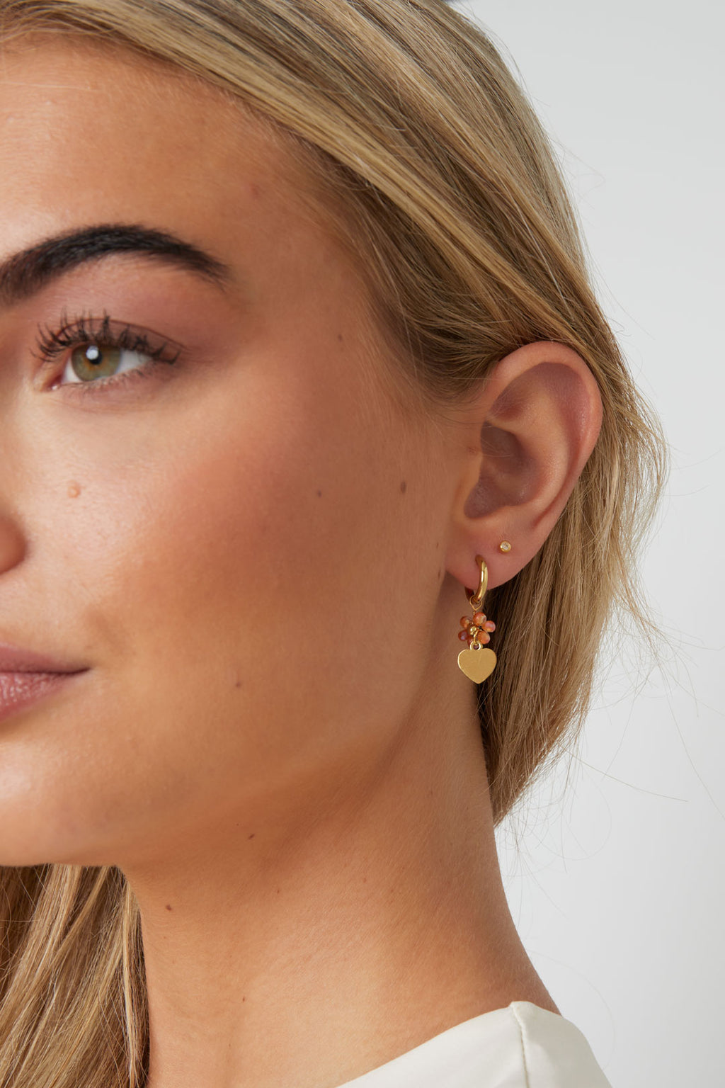 Orecchini pendenti in acciaio inossidabile, stile casual, semplici, da donna, serie "Fiore"