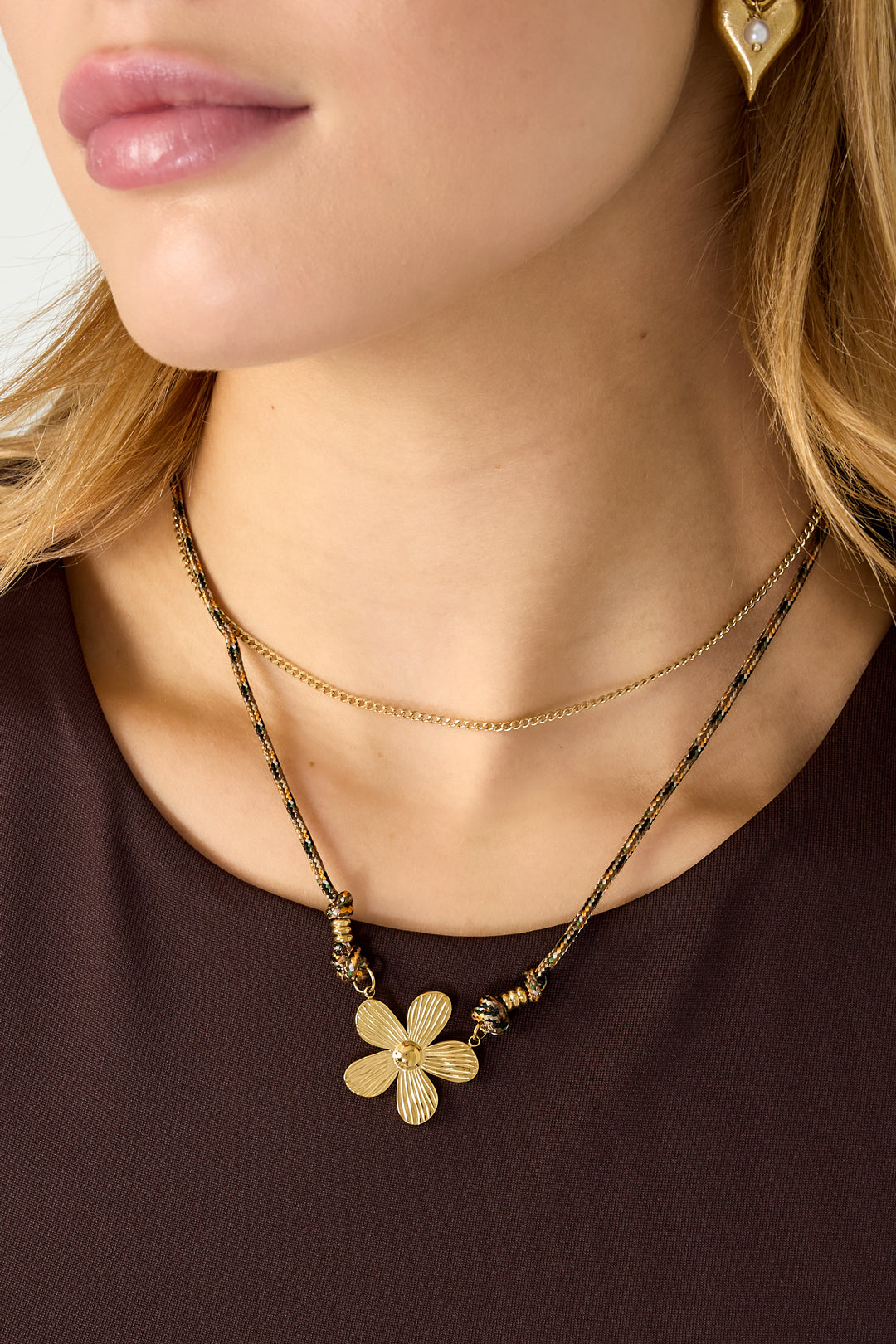 Collane con ciondolo in acciaio inossidabile, serie casual e semplice, gioielli da donna.