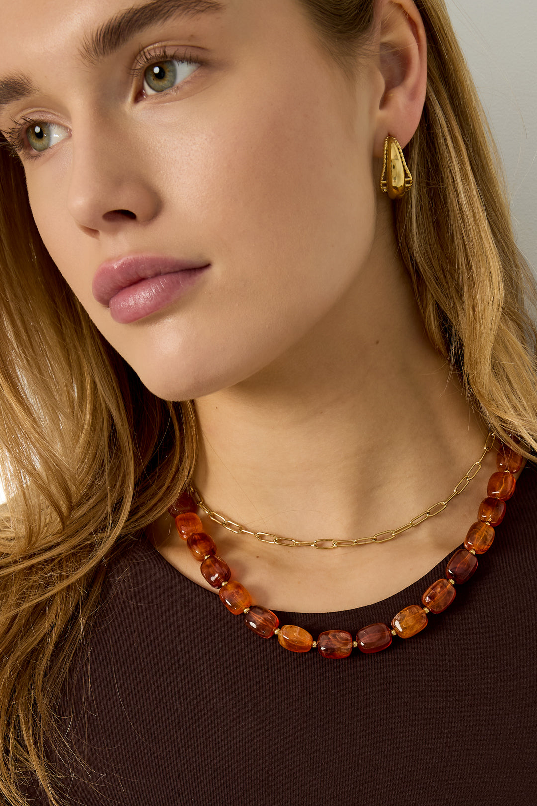 Collane con perline in acrilico, perline, serie classica retrò quotidiana, gioielli da donna