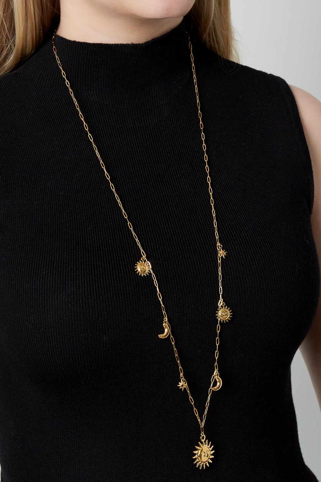 Collana lunga Sole Luna Stella