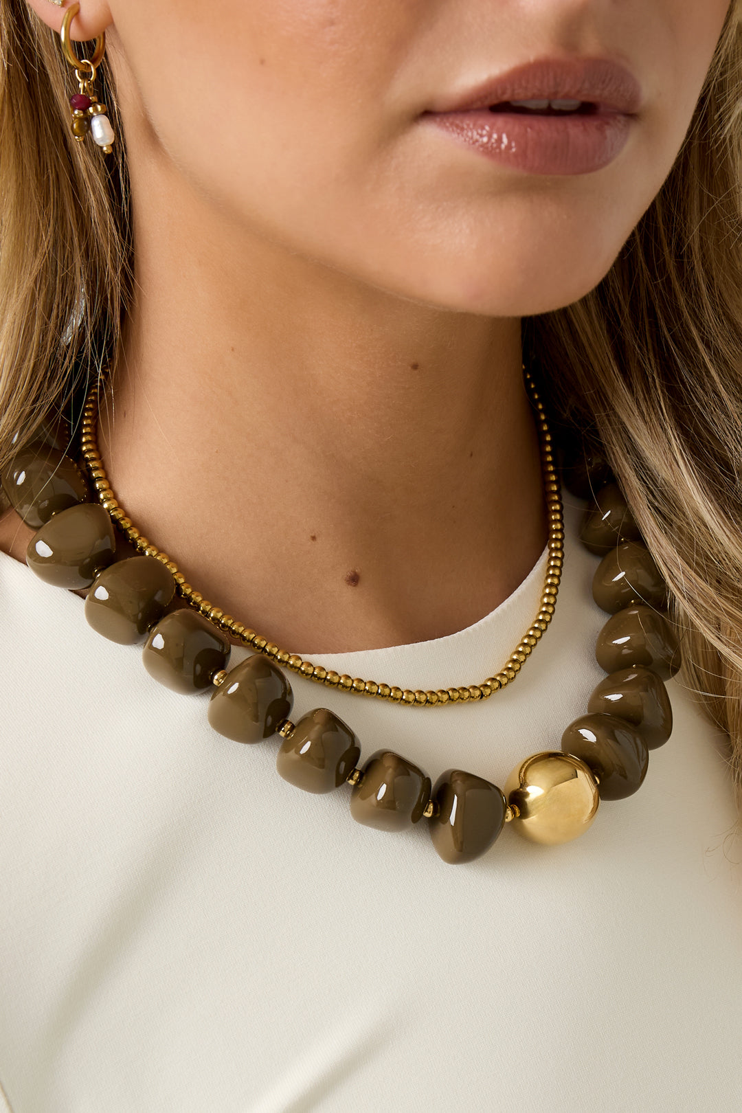 Collane con perline in acrilico, perline, serie classica retrò quotidiana, gioielli da donna