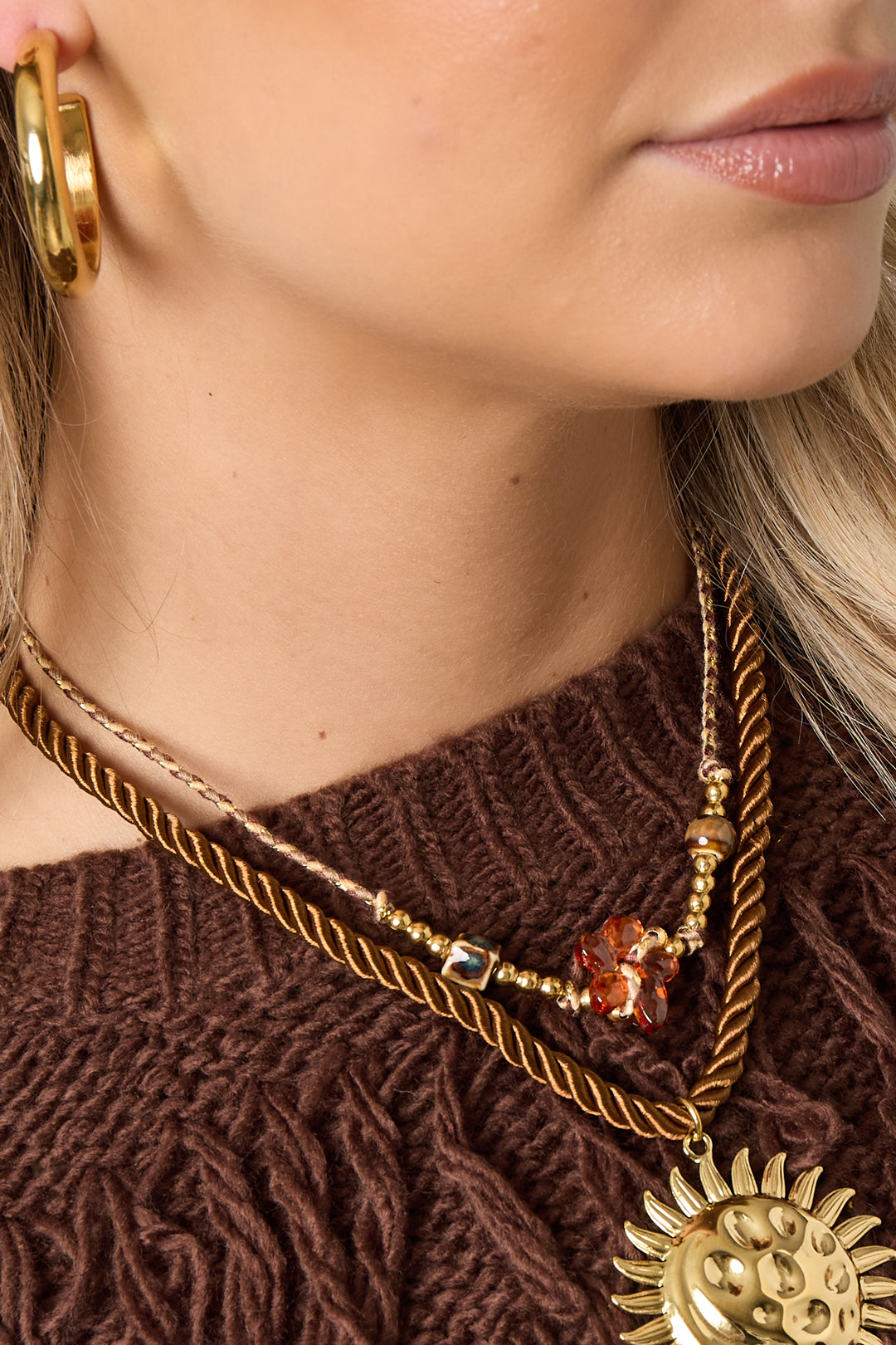 Collane con perline in poliestere, serie casual, semplici, per donna