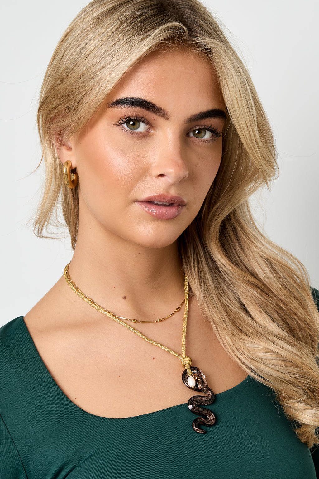 Collane con ciondolo in poliestere, stile serpente, casual, quotidiano, semplice, gioielli da donna