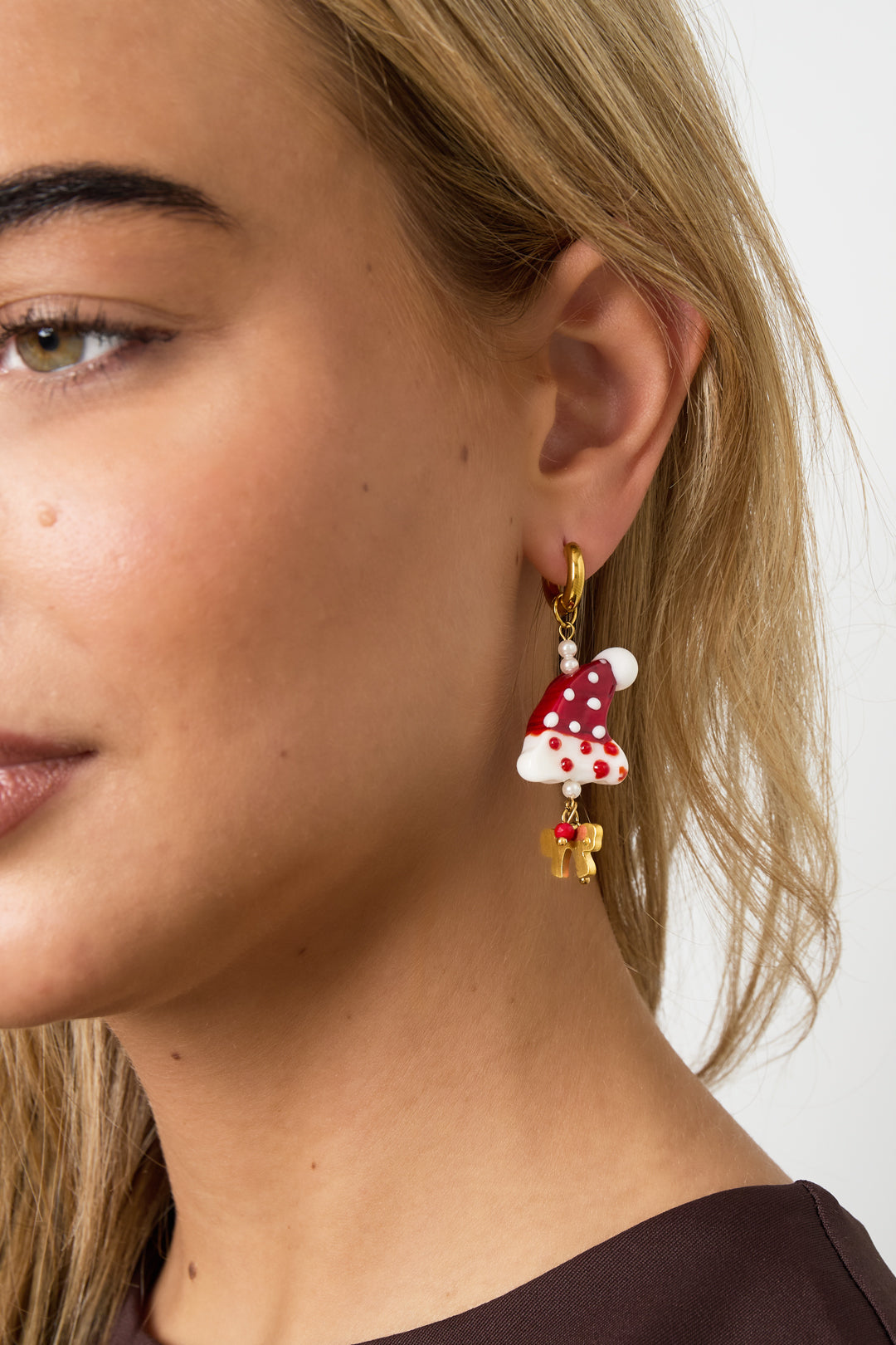 Orecchini pendenti in acciaio inossidabile, stile cartone animato, casual, natalizio, serie semplice, gioielli da donna