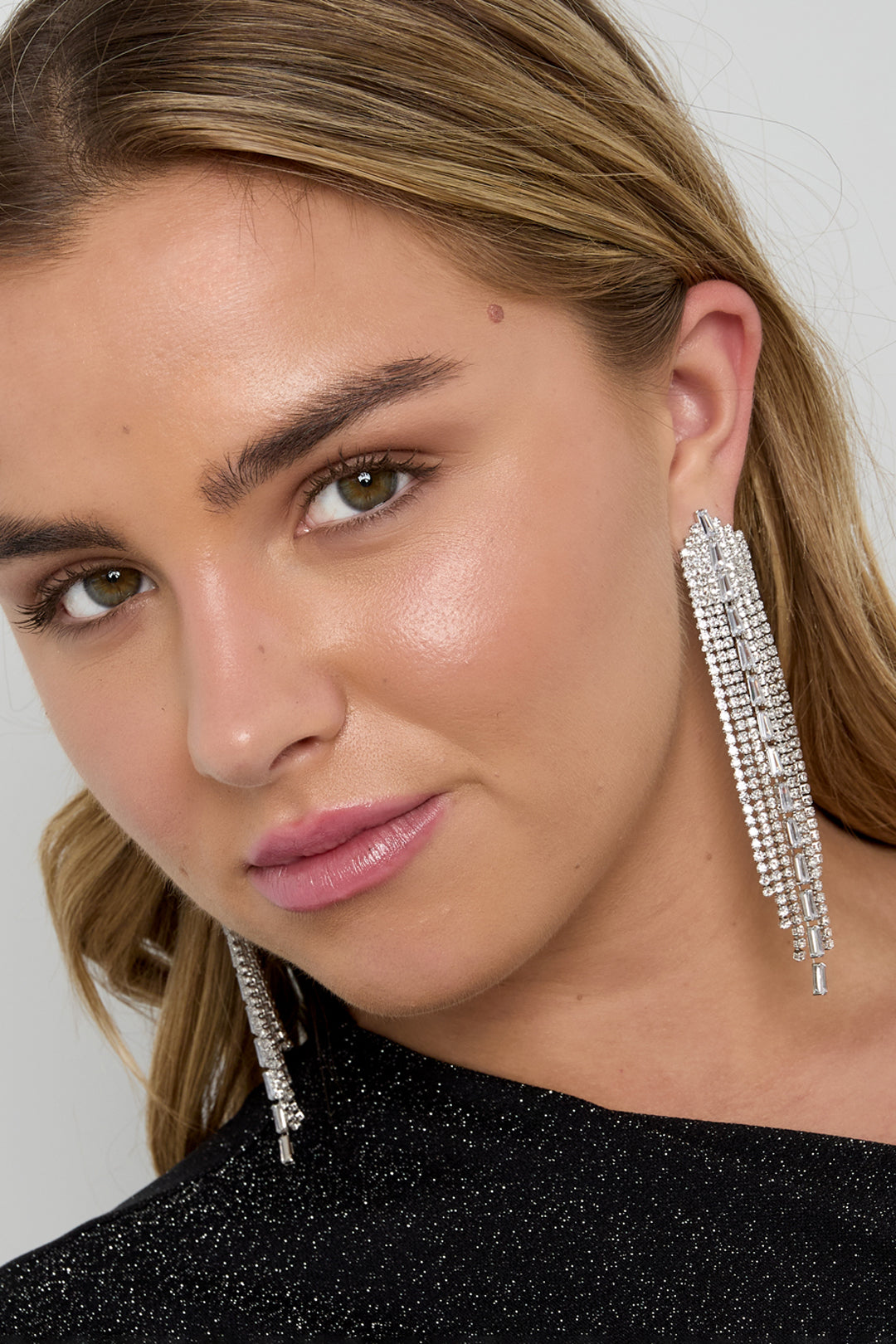 Orecchini pendenti in rame, geometrici, eleganti, lussuosi, serie di gioielli da donna.